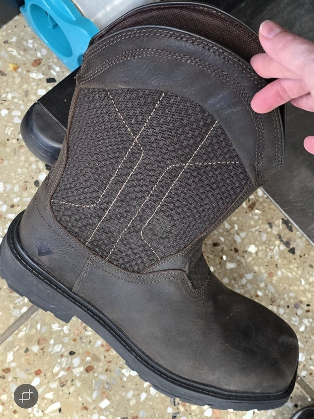 Men's Brown Cowboy Work Boot - Comfortable Slip-On Western Style